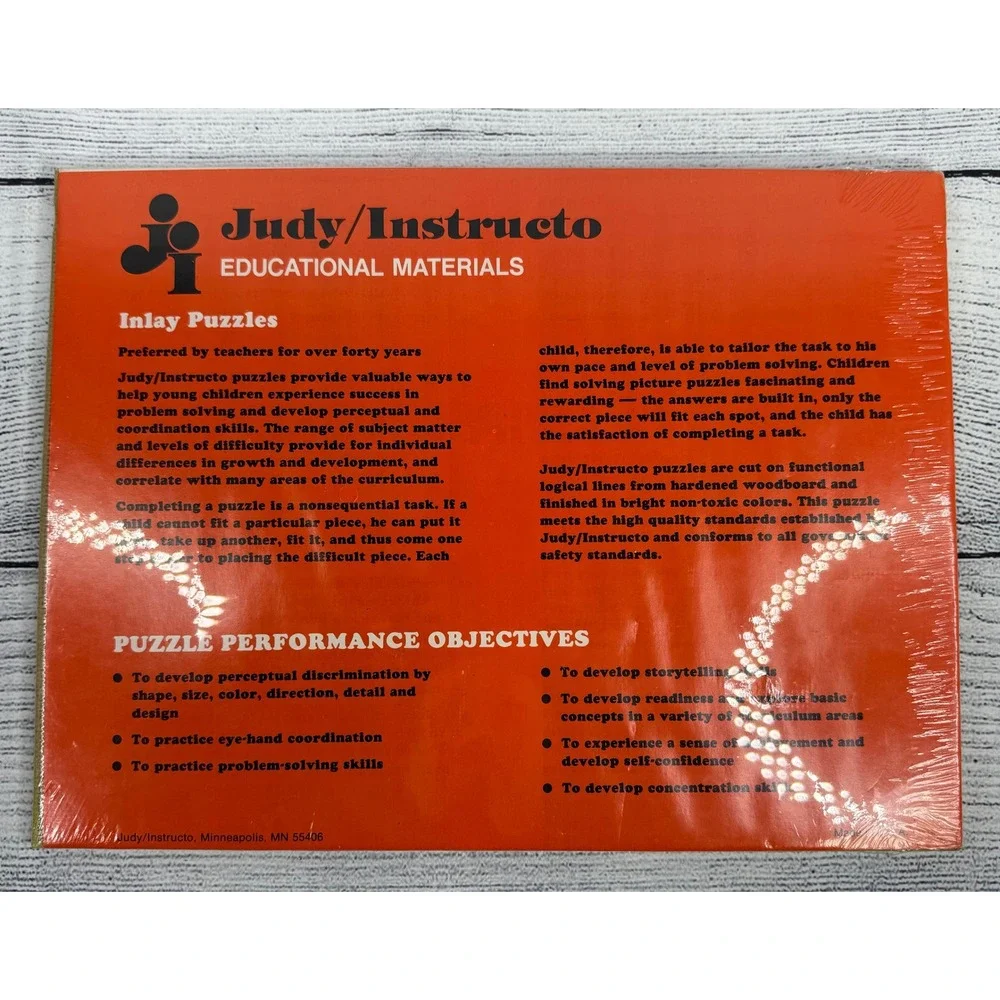 Vintage‎ Judy Instructo Wood Puzzle 1980 Fire Engine